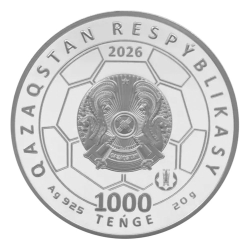 Серебряная монета 1000 тенге FIFA WORLD CUP 2026 в футляре. Спорт. Казахстан 2026 PF фото 4 Серебряная монета 1000 тенге FIFA WORLD CUP 2026 в футляре. Спорт. Казахстан 2026 PF фото 4