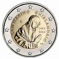 Памятная монета 2 евро 530 лет со дня рождения Гирландайо. Сан-Марино 2024 UNC