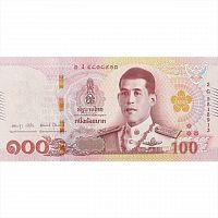 Коллекционная банкнота 100 бат Рама X. Таиланд 2018 aUNC