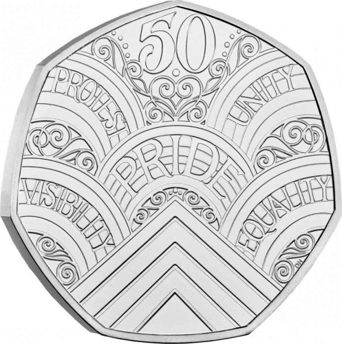 Монета 50 пенсов Pride. Великобритания 2022 UNC Монета 50 пенсов Pride. Великобритания 2022 UNC