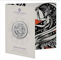 Памятная монета 5 фунтов в буклете Фея Моргана. Мифы и легенды. Великобритания 2023 BU
