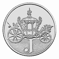 Монета 10 пенсов Буква J - Юбилей (Jubilee). Английский алфавит. Великобритания 2018 UNC