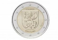 Памятная монета 2 евро Видземе. Исторические области Латвии, Латвия, 2016 г. в. Монета в состоянии UNC (из мешка)