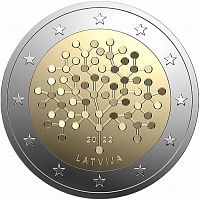 Памятная монета 2 евро Финансовая грамотность. Латвия 2022 UNC