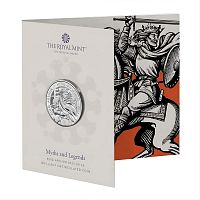 Памятная монета 5 фунтов в буклете Король Артур. Мифы и легенды. Великобритания 2023 BU