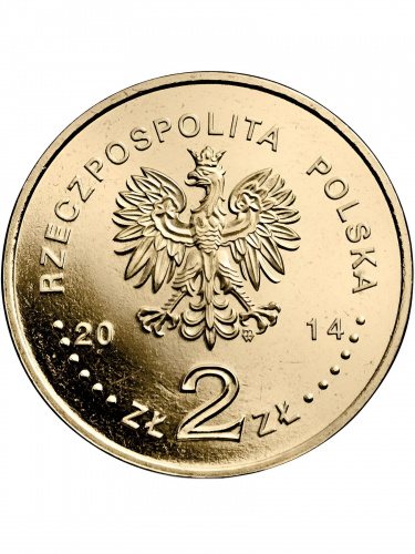 Памятная монета 2 злотых Канонизация Иоанна Павла II. Польша 2014 UNC фото 2