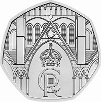 Монета 50 пенсов Коронация Карла III. Великобритания 2023 UNC