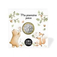 Памятная монета 5 евро Лисенок в буклете. Моя первая монета. Франция 2025 UNC