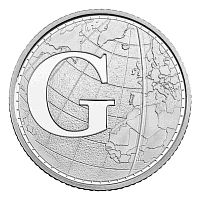 Монета 10 пенсов Буква G - Время по Гринвичу (Greenwich Mean Time). Английский алфавит. Великобритания 2018 UNC