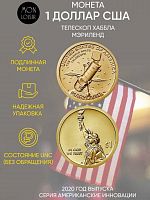 Памятная монета 1 доллар Телескоп Хаббла Мэриленд. Американские инновации. Р. США 2020 UNC
