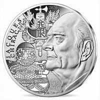 Монета 20 евро в футляре Жак Ширак. Франция 2020 PF