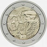 Монета 2 евро 35 лет программе Эрасмус. Латвия 2022 UNC