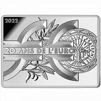Монета 10 евро в футляре 20 лет евро. Семеузе. Франция 2022 PF