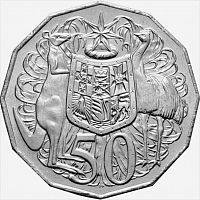 Коллекционная монета 50 центов. Австралия, год выпуска из периода 2019-2023, VF-XF