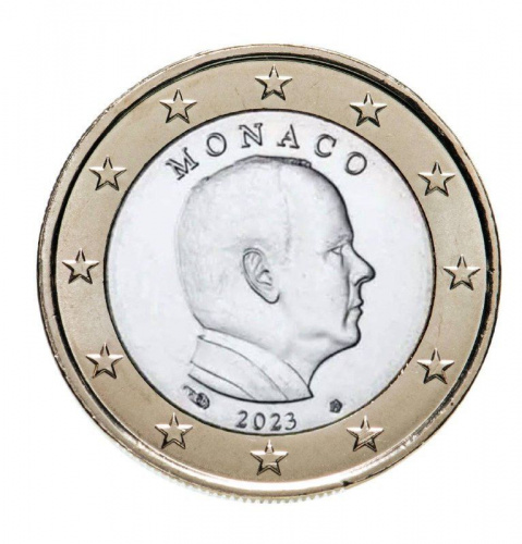 Монета 1 евро. Монако 2023 UNC Монета 1 евро. Монако 2023 UNC