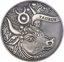 Монета 1 рубль Телец (Taurus). Беларусь 2014 Proof