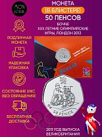 Памятная монета в блистере 50 пенсов. Бочче. XXX летние Олимпийские игры, Лондон 2012. Великобритания, 2011 г.в. UNC