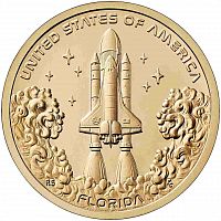 Памятная монета 1 доллар Флорида. Американские инновации. США P 2025 UNC