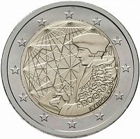 Монета 2 евро 35 лет программе Эрасмус. Кипр 2022 UNC
