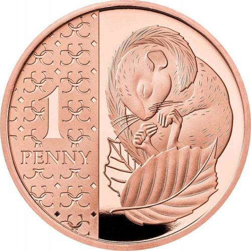 Золотая монета 1 пенни Соня в капсуле. Великобритания 2023 Proof