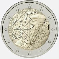 Монета 2 евро 35 лет программе Эрасмус. Испания 2022 UNC
