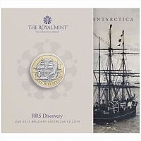 Памятная монета 2 фунта в буклете RRS Дискавери. Великобритания 2025 BU