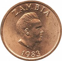 Памятная монета Замбия 2 нгве, Орел,  1983 г. в. Монета в состоянии UNC (из мешка)