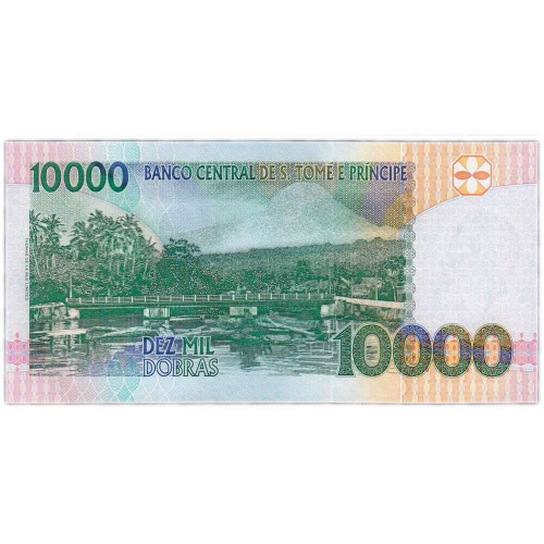 Банкнота 10000 добр. Сан-Томе и Принсипи 2004 aUNC фото 2