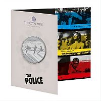 Памятная монета 5 фунтов в буклете The Police. Легенды музыки. Великобритания 2023 BU