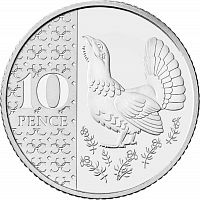 Монета 10 пенсов Глухарь. Великобритания 2023 UNC
