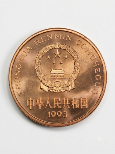 Монета 5 юаней Большая панда в буклете Китай 1993 UNC фото 6