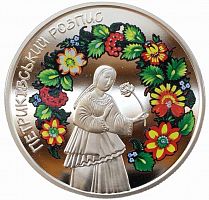 Монета 5 гривен Петриковская роспись. Украина 2016 Proof