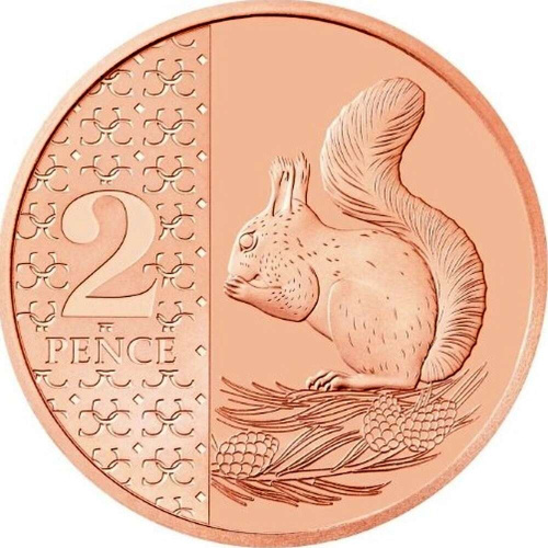 Монета 2 пенса Белка. Великобритания 2023 UNC Монета 2 пенса Белка. Великобритания 2023 UNC