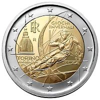 Памятная монета 2 евро Зимние Олимпийские игры 2006 - Турин. Италия 2006 UNC
