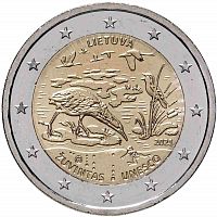 Памятная монета 2 евро Биосферный резерват Жувинтас. Литва, 2021 г. в. Монета в состоянии UNC (из мешка)