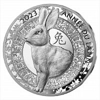 Монета 10 евро в футляре Год кролика. Китайский гороскоп. Франция 2023 PF