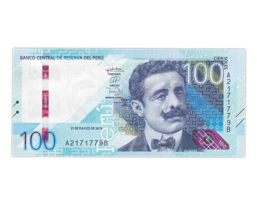 Банкнота 100 соль. Перу 2019 (выпуск 2021) aUNC Банкнота 100 соль. Перу 2019 (выпуск 2021) aUNC