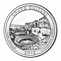 Монета 25 центов Чако. Национальные парки. США Р 2012 UNC
