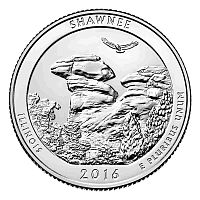 Монета 25 центов Лес Шони. Национальные парки. США Р 2016 UNC