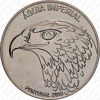 Памятная монета 5 евро Императорский орел, исчезающие виды. Португалия, 2018 г. в. Монета в состоянии UNC (из мешка)