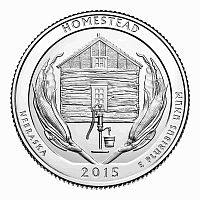 Монета 25 центов Монумент Гомстед. Национальные парки США Р 2015 UNC