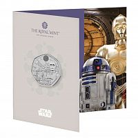 Памятная монета 50 пенсов в буклете R2-D2 и C-3PO. Звездные войны. Великобритания 2023 BU