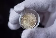 Памятная монета 2 евро в капсуле, Тартуский договор, Эстония, 2020 г. в. Монета в состоянии UNC (из мешка)
