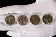 Набор из 4-х монет 25 рублей Олимпиада в Сочи в капсулах. СПМД Россия 2011-2014 UNC