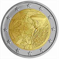 Монета 2 евро 35 лет программе Эрасмус. Греция 2022 UNC