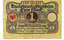 Банкнота 1 марка. Германия 1920 VF-XF