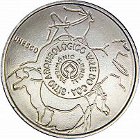 Памятная монета 2,5 евро Археологический парк долины Коа. Португалия, 2010 г. в. Монета в состоянии UNC (из мешка)