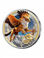 Памятная монета 3 евро Грифон. Мифические существа. Австрия 2027 UNC