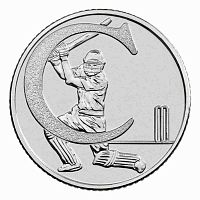 Монета 10 пенсов Буква С - Крикет (Cricket). Английский алфавит. Великобритания 2018 UNC