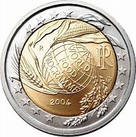 Монета 2 евро Всемирная продовольственная программа. Италия 2004 UNC